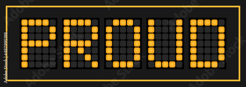 Orange color led in word proud on black background