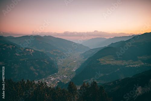 sunrise in the mountains Zillertal