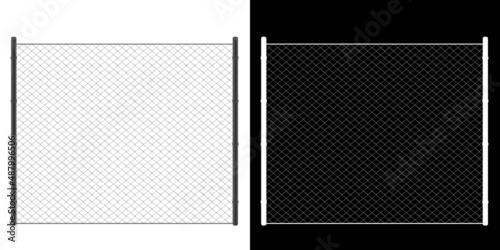 3D rendering illustration of a wire fence module