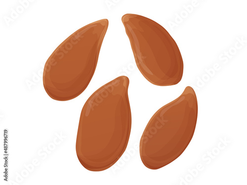 Flaxseed. Healthy unpeeled seeds on white backgrond. Vegetarian food.