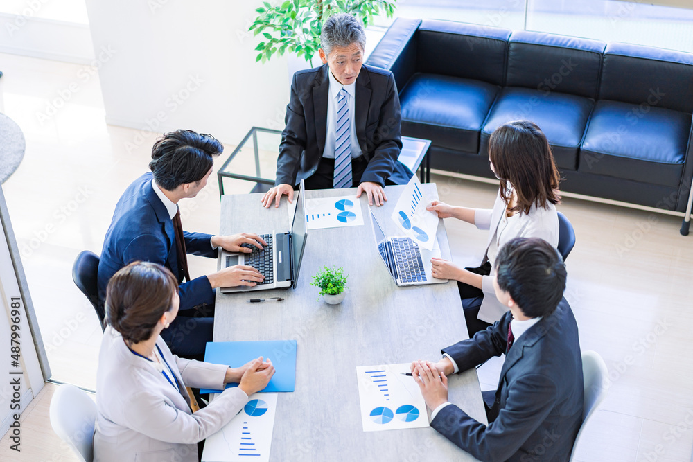 Fototapeta premium 明るいオフィスで働くビジネスパーソン