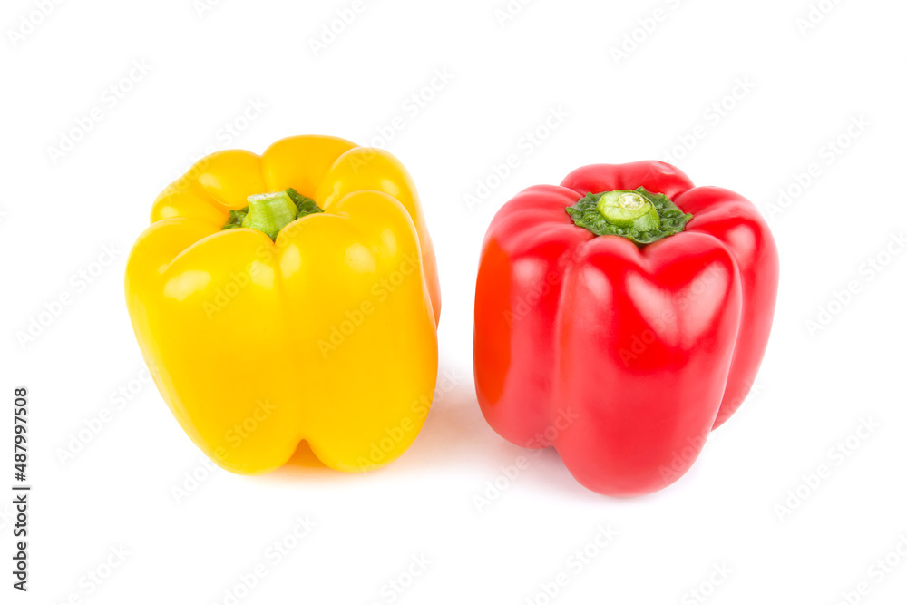 sweet peppers, paprika isolated on white background. sweet peppers, paprika isolated on white background.