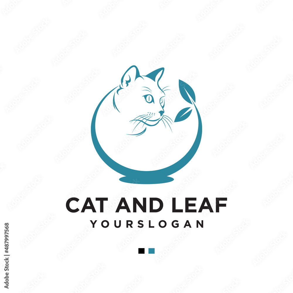 cat and flower logo