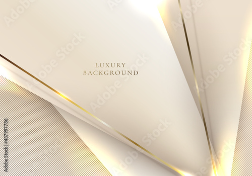 Elegant abstract 3D golden diagonal lines lighting