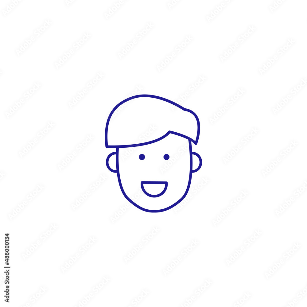 Smiley face happy positive line icon. Smile emotional joy emoji