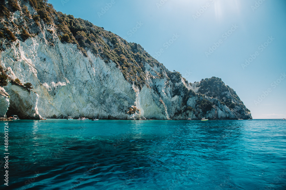 White rocks in the sea of ​​Zakynthos Greece