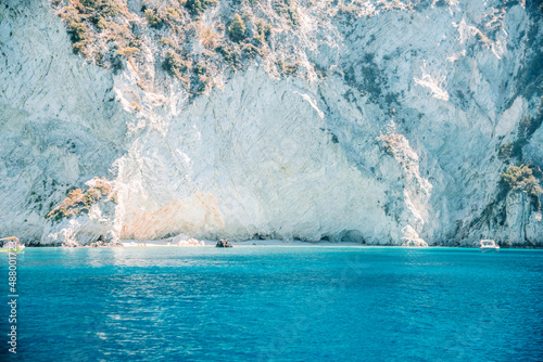 White rocks in the sea of ​​Zakynthos Greece