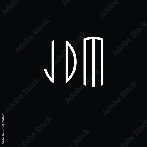 Title: JDM Letter logo design with a circular shape vector in illustration.