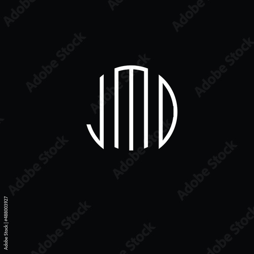 Title: JMD Letter logo design with a circular shape vector in illustration.