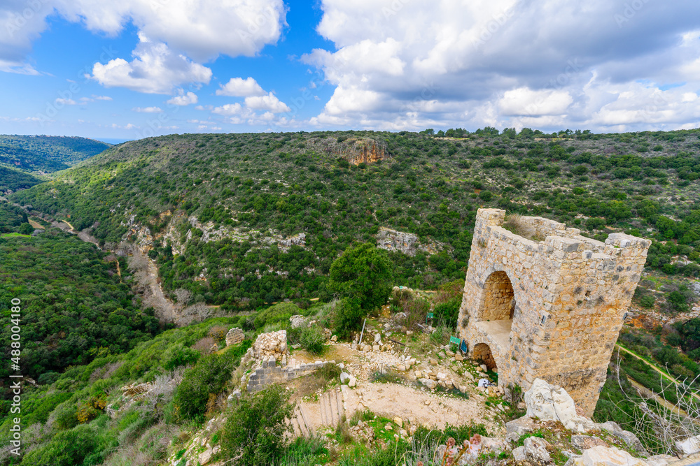 Ruins of a guard tower in the Crusader Montfort Castle