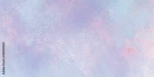 Watercolor paper background. Abstract Painted Illustration. Abstract fantasy light blue  pink and purple shades watercolor aquarelle painted background on white paper texture.
