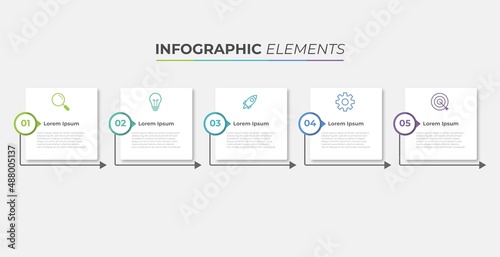 Vector infographic design template with 5 options or steps