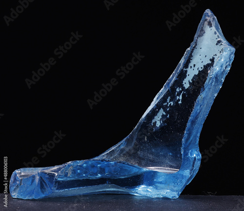 High resolution broken glass shard - macro, alpha black background