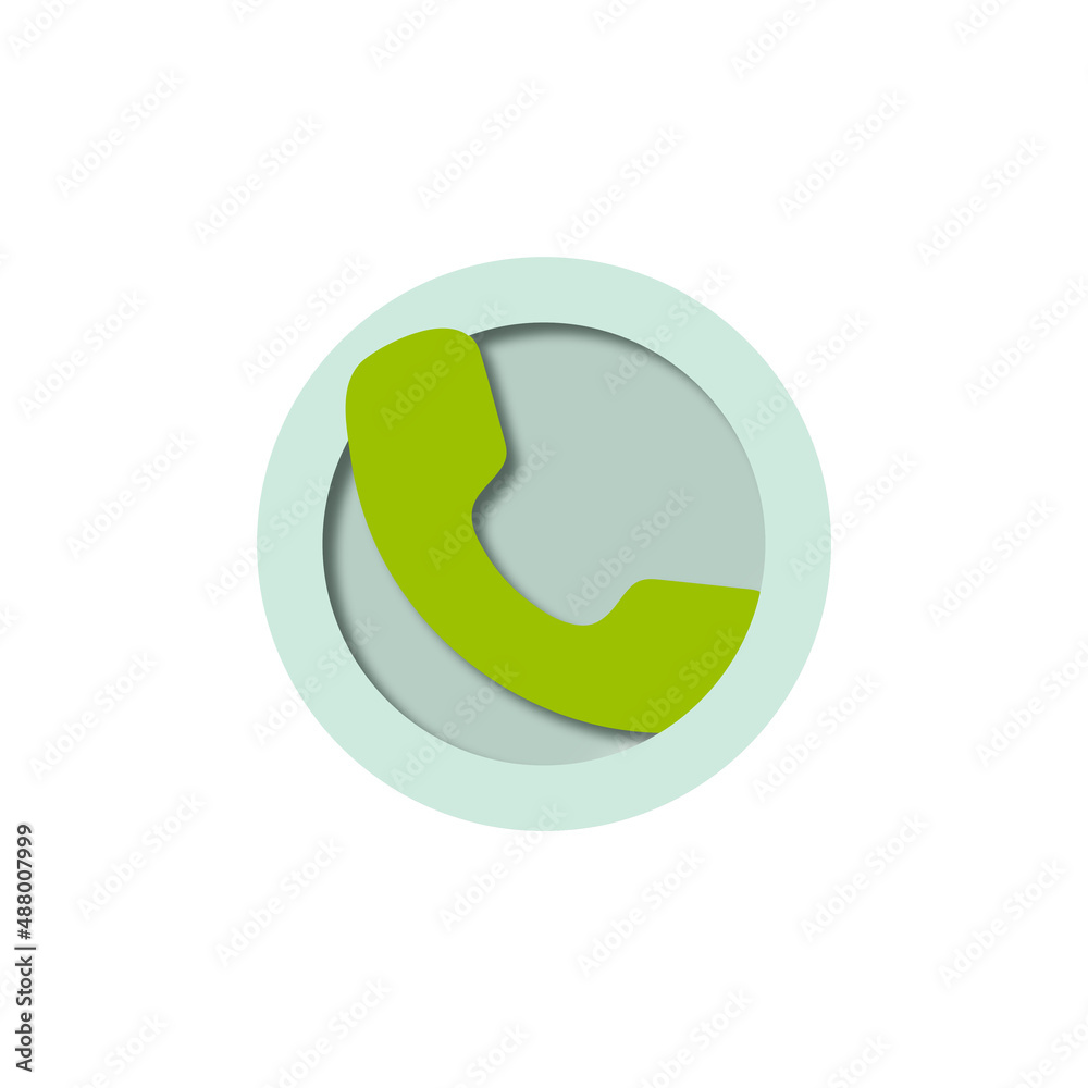 Icon phone green light green Icon phone green light green