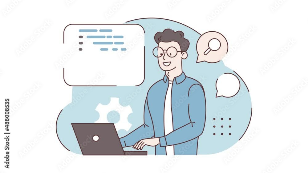 Programmer. Concept of script coding, programming. A programming ...