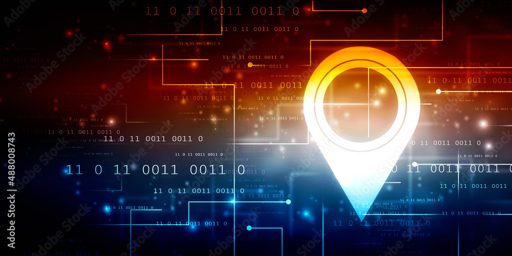 2d rendering Red map pointer 2d rendering Red map pointer