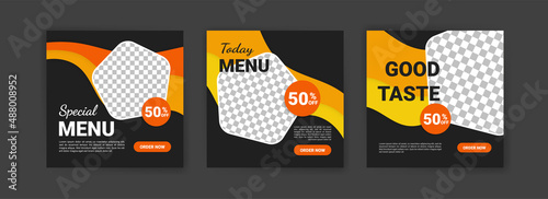 Food social media post collection card template
