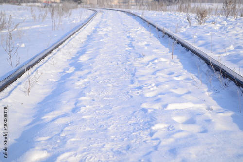 railway in the snow © Valerii