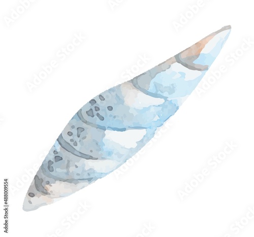 Watercolor vector sea set of starfish, seashells, conch. Underwater hand drawing, summer clipart