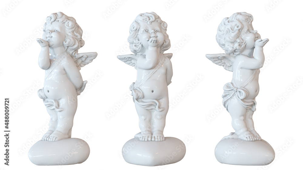 Cupid on isolated white background. Decorative sculpture. Cupid on isolated white background. Decorative sculpture.