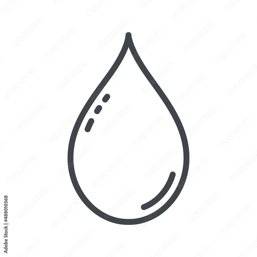 Liquid drop line icon isolated on transparent background. Liquid drop line icon isolated on transparent background.