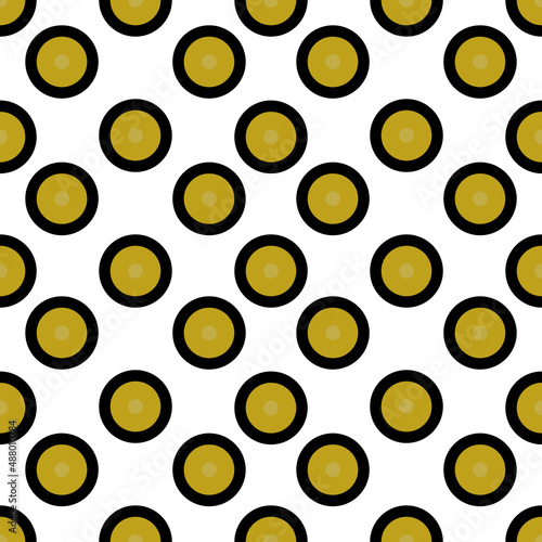 Seamless geometric pattern with multicolored circles on white background Vector