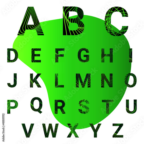 Alphabet with abstraction. Vector illustration.