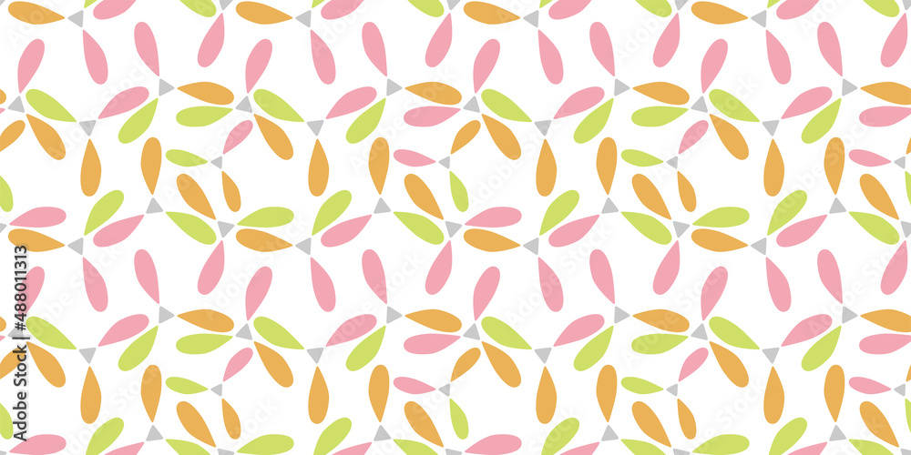 Botanical illustration background. Seamless pattern.Vector. 有機的なイラストパターン