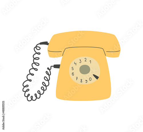 Retro dial phone in trendy style.