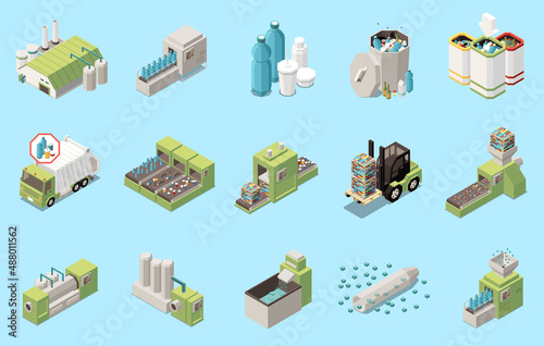 Plastic Production Icons Set