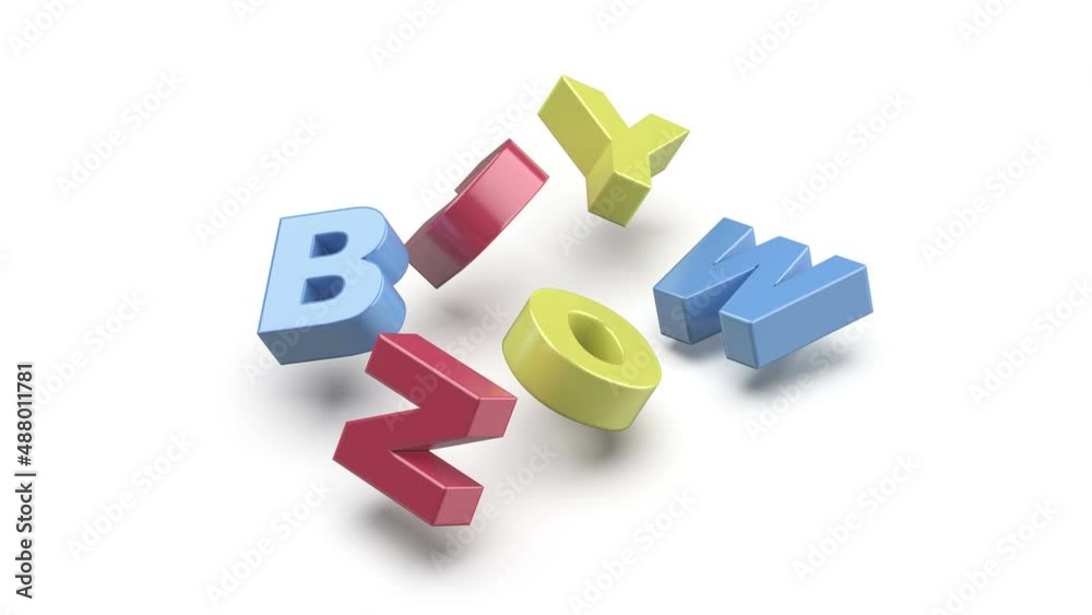 Buy now animation with colorful letters Buy now animation with colorful letters