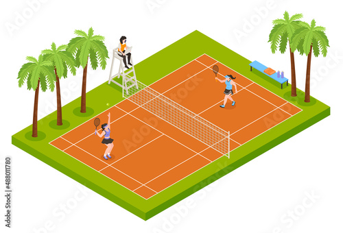 Outdoor Badminton Court Composition