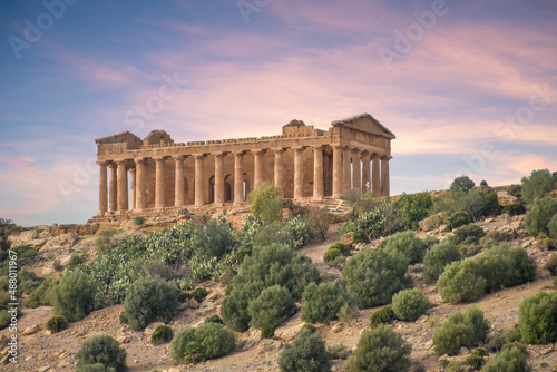 classical greek temple in agrigento photo