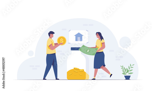 The family dreams of buying their own property. They are saving up money for a house.