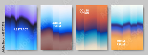 Set of Colorful Gradient Backgrounds. Blur Texture. Modern Vector Illustration without Transparency.
