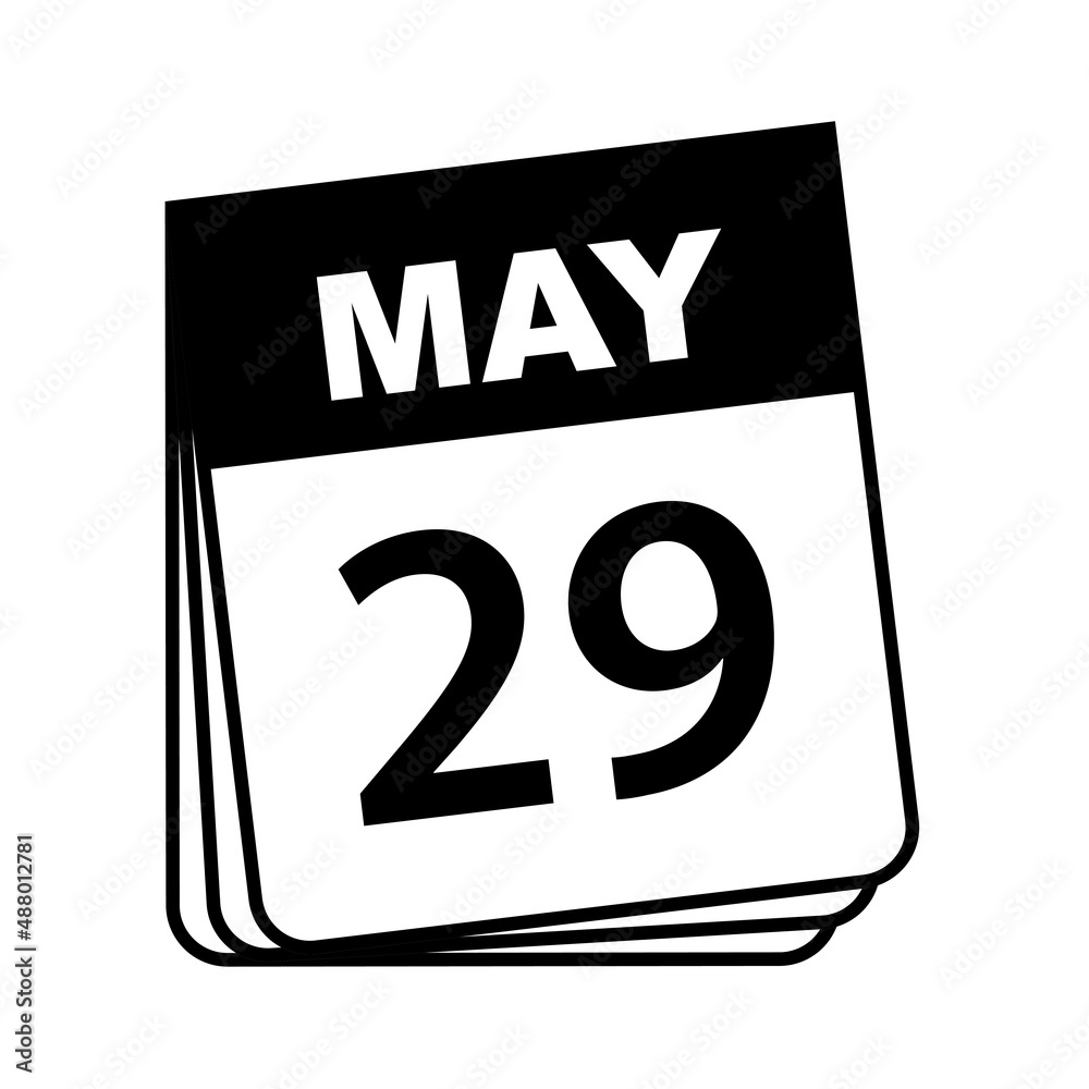 Fototapeta premium May 29. Calendar Icon. Vector Illustration.