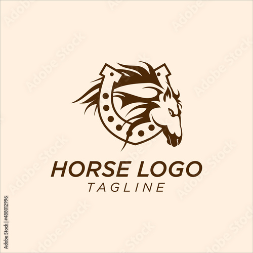 Ranch Logo Design with Horse Head Vector template