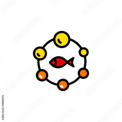 fish oil icon flat symbol