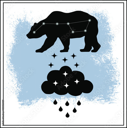 constellation ursa major starfall cloud cloud it's raining vector