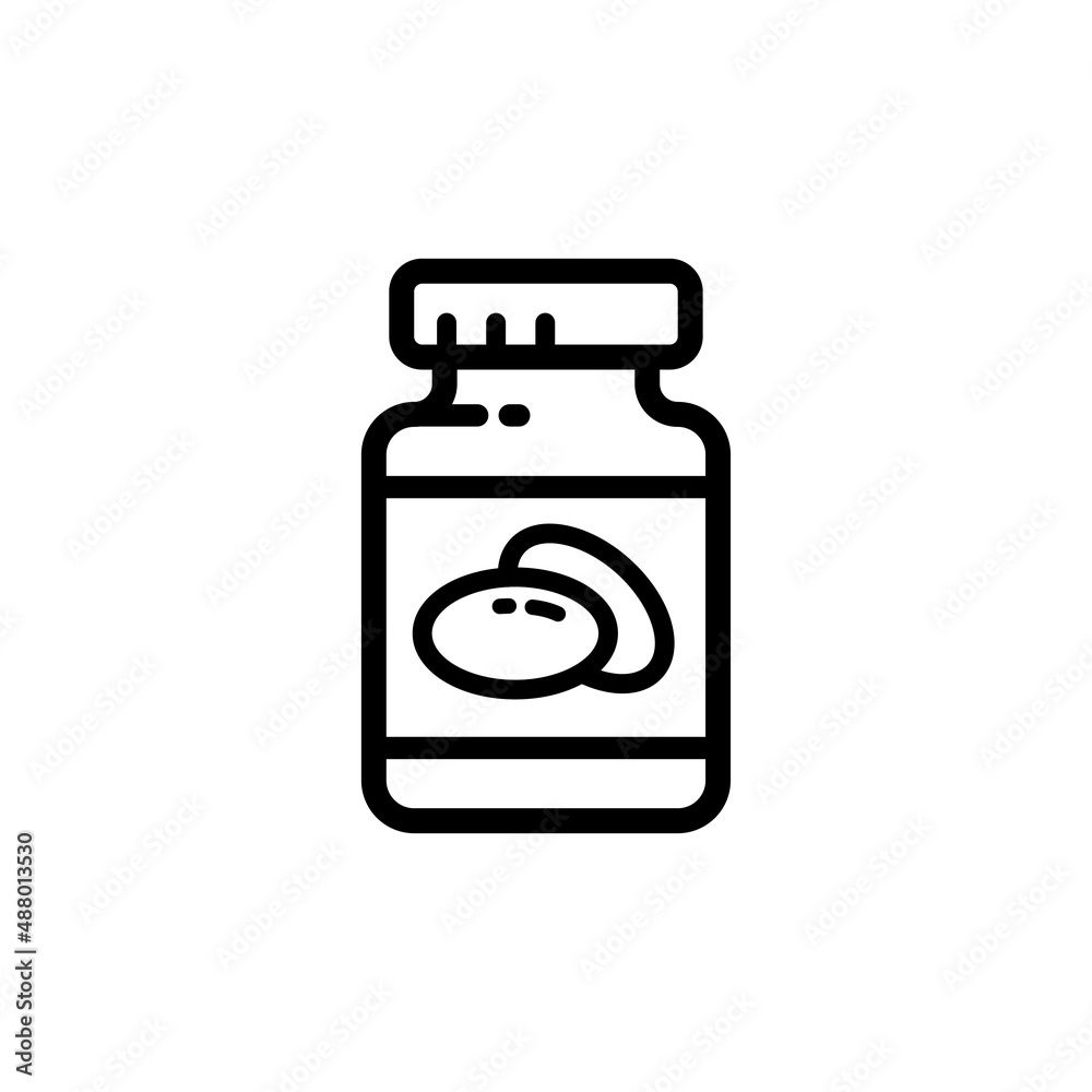Vitamin capsule, pill template, outline icon Vitamin capsule, pill template, outline icon