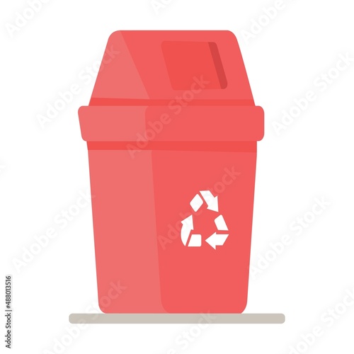 Recycle bin with recycle symbol icon