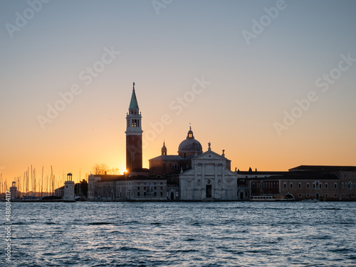 San Giorgio Maggiore Church at Sunrise in Venice