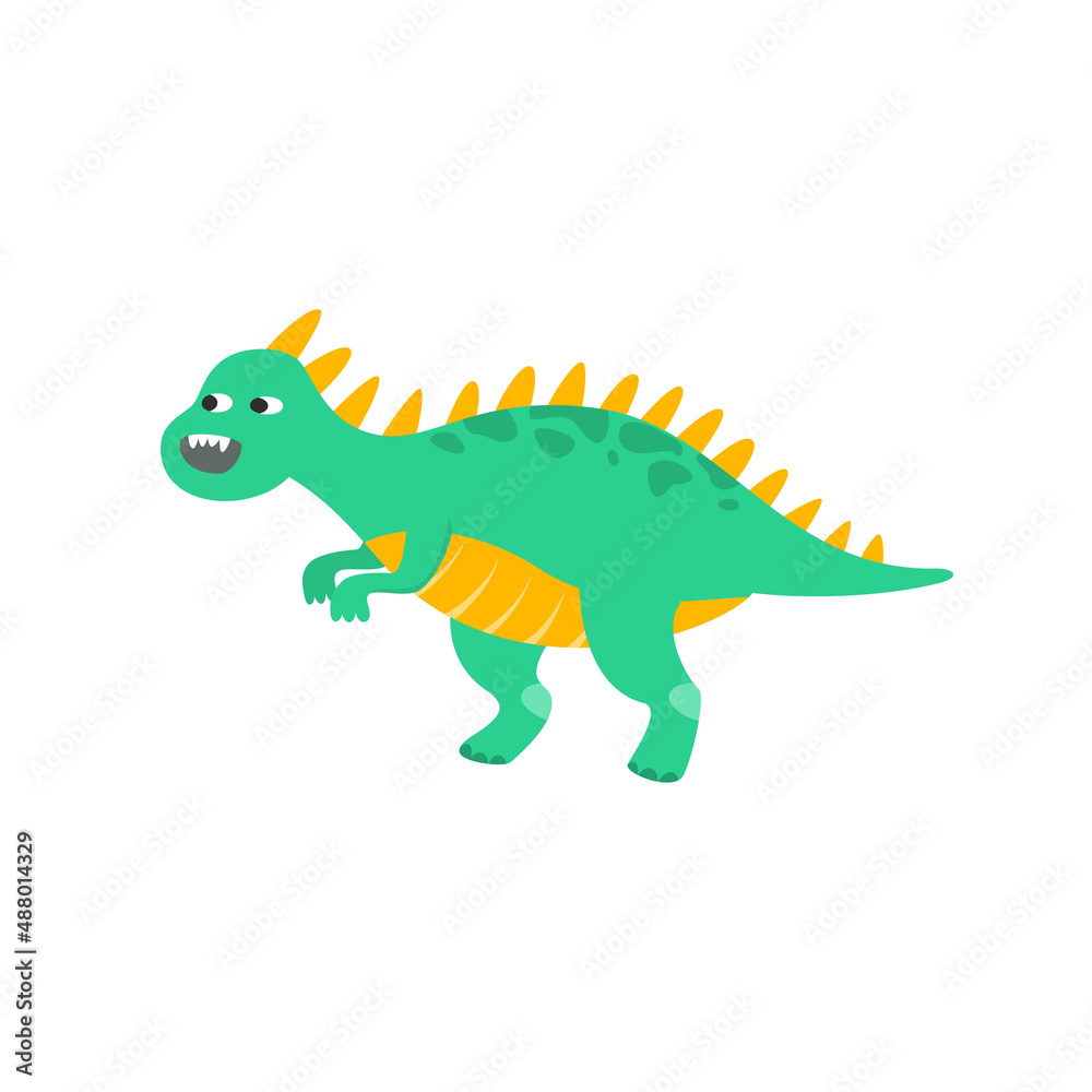 Cute cartoon dinosaur on white background. Cute cartoon dinosaur on white background.