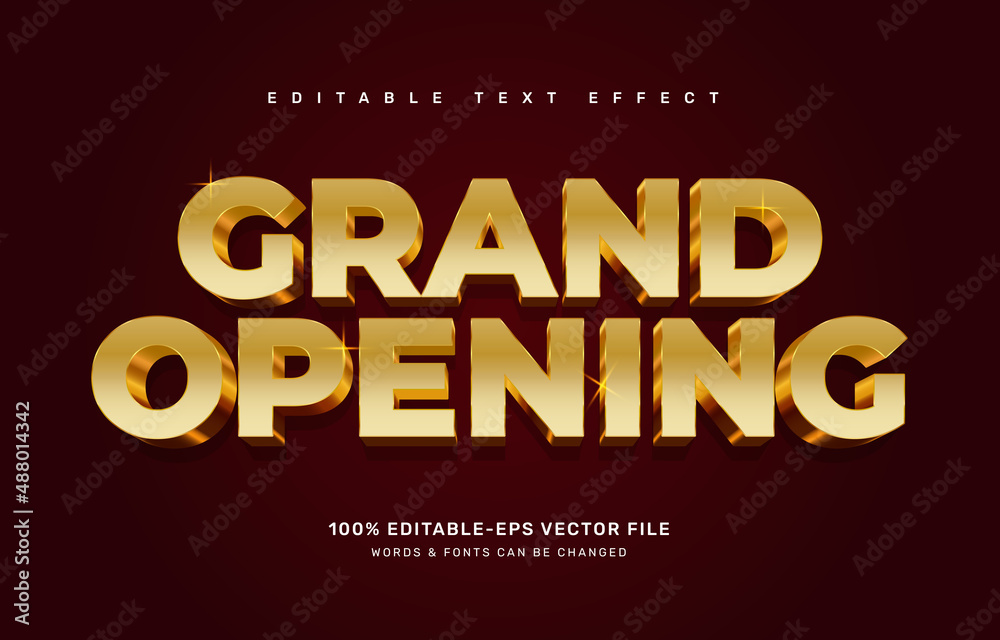 Gold Grand Opening text effect