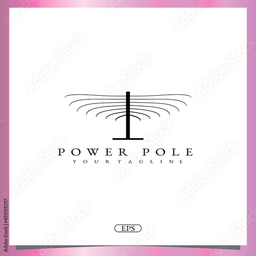 outline power pole  logo premium elegant template vector eps 10