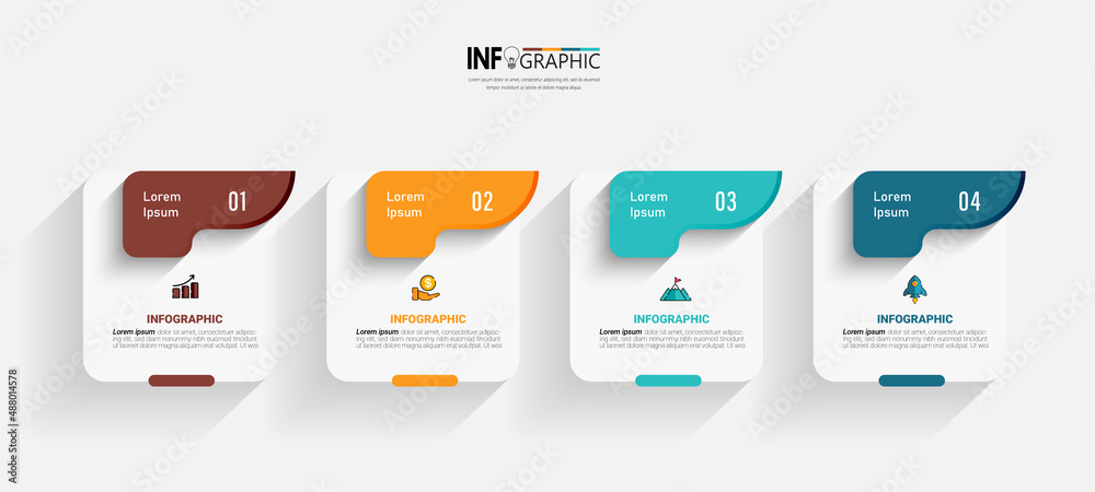 Infographics design template, Business concept with 4 steps or options, can be used for workflow layout, diagram, annual report, web design.Creative banner, label vector. Infographics design template, Business concept with 4 steps or options, can be used for workflow layout, diagram, annual report, web design.Creative banner, label vector.