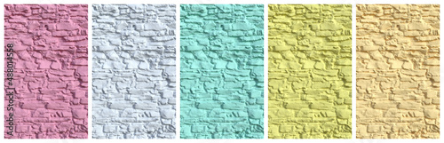 Background Set with colored rough stone wall surface ( Size each: 2000 x 3200 ) - e.g. for book and ebook cover design or Product Promotion