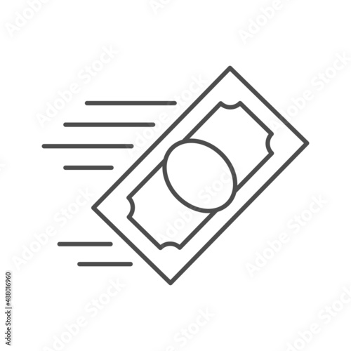Money sending line outline icon