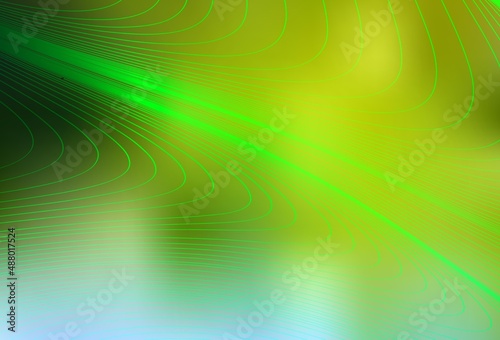 Light Green, Yellow vector background with wry lines.