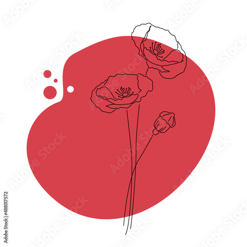 Abstract background with flower. Poppy. Background, poster, banner. Vector illustration.